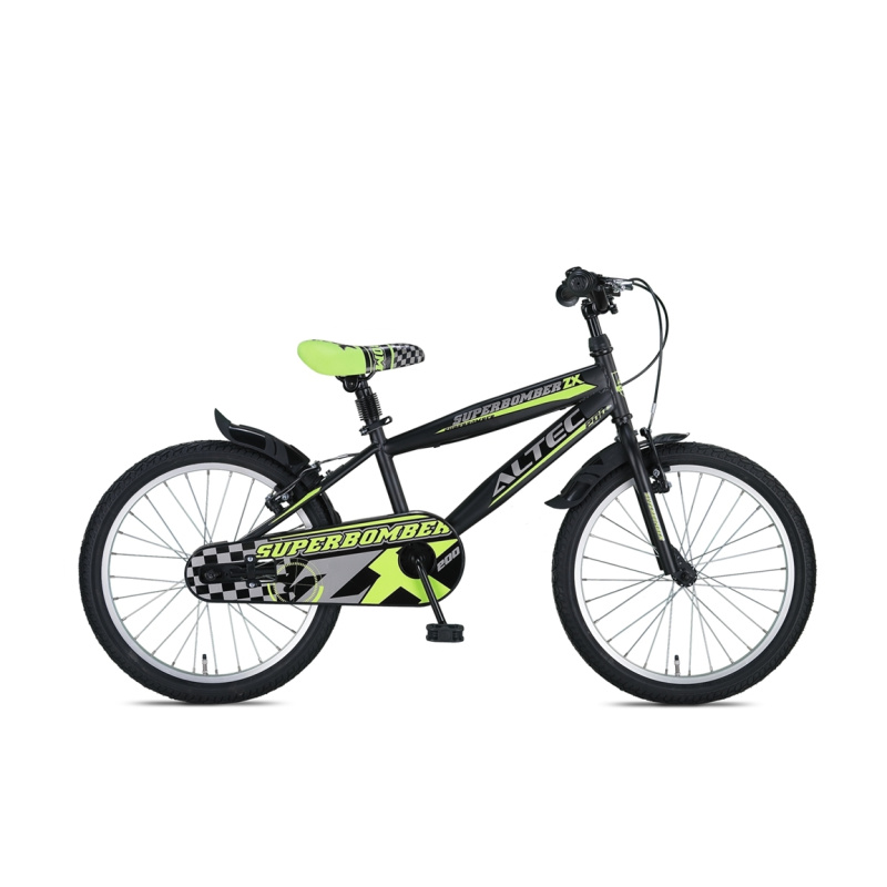 2E KANS Altec Super Bomber 20inch Jongensfiets Zwart-Groen Nieuw *20497*