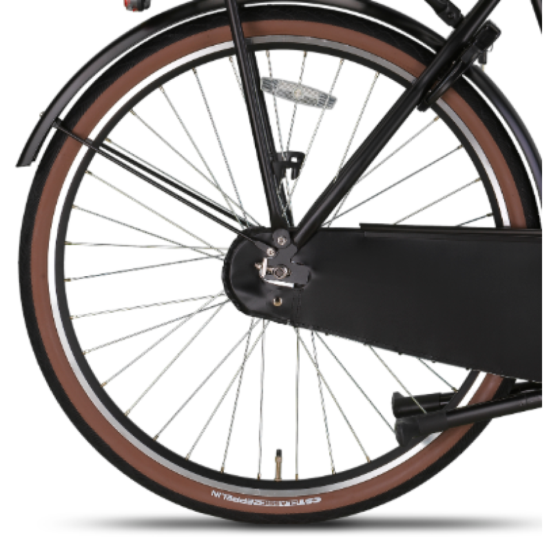 Achterwiel 28 INCH Remnaaf Dubbel/Hoog Zwart-Grijs Chroom spaken *Urban/Roma* Originele