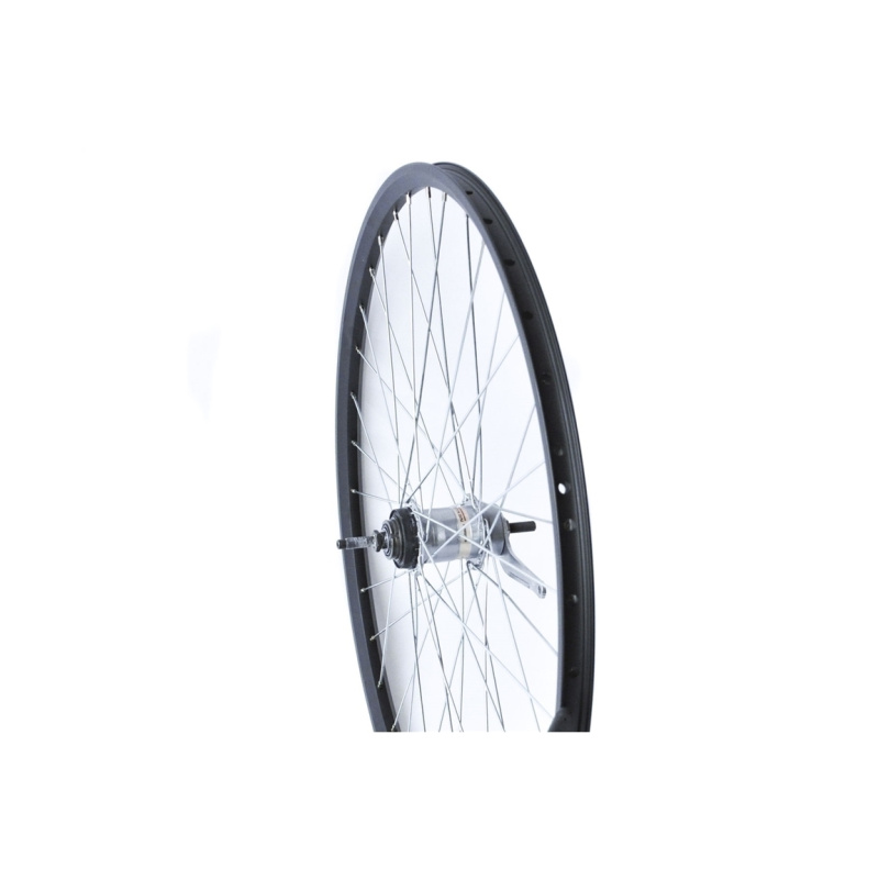 Achterwiel 28 INCH Remnaaf Nexus 3 met toebehoren dubbelvelg Zwart/Grijs (Chroom spaken) *Vintage/Dutch*